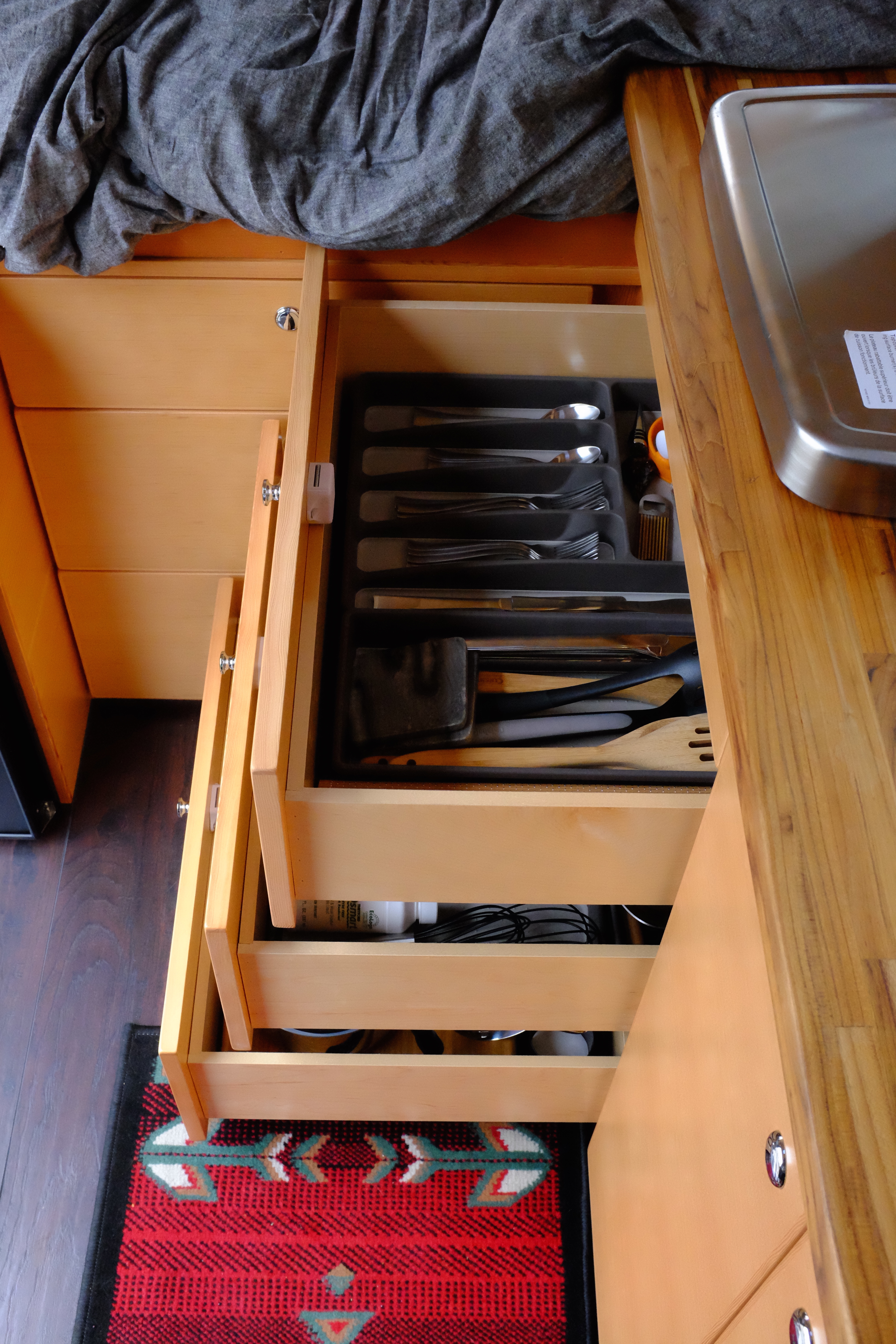 kitchen drawers in so we bought a van sprinter conversion